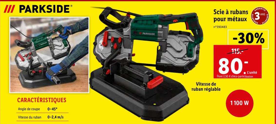 scie à rubans pour métaux parkside