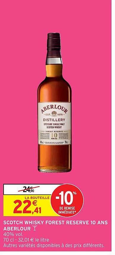 scotch whisky forest reserve 10 ans aberlour