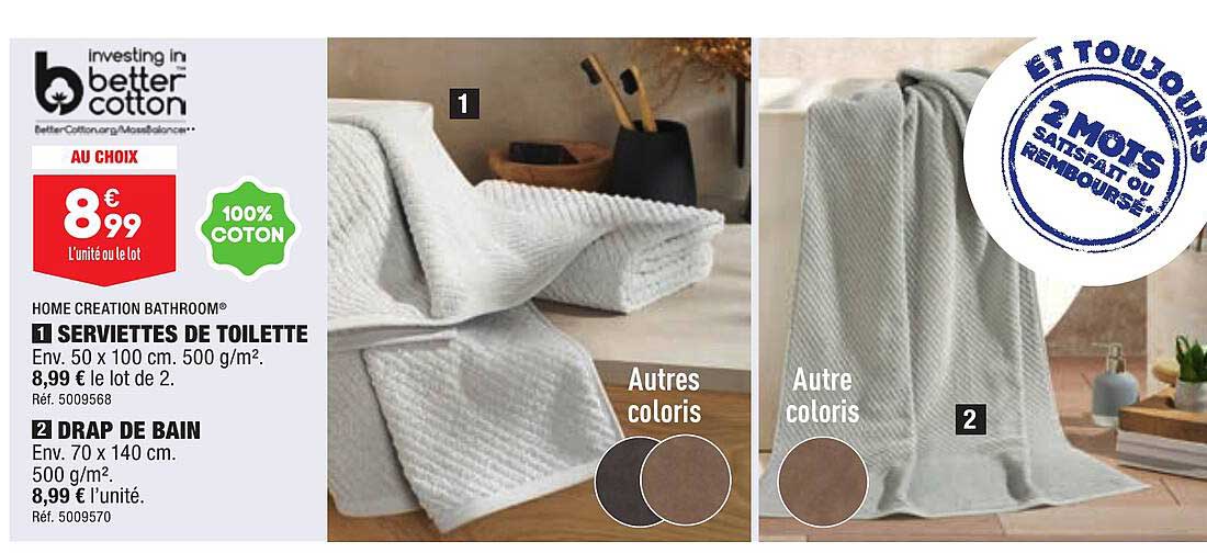 Serviettes De Toilette, Drap De Bain Home Creation Bathroom