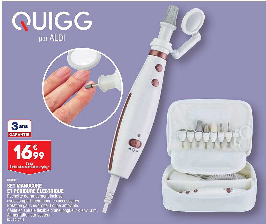 set manucure et pédicure électrique quigg