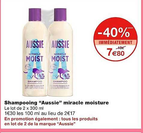 shampooing "aussie" miracle moisture
