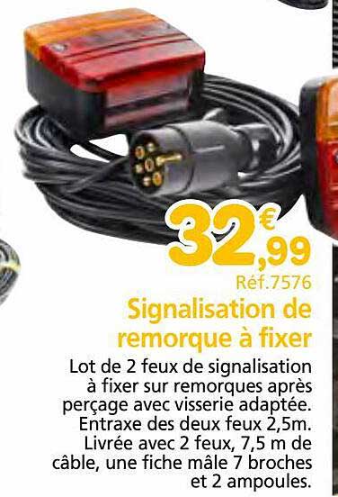 signalisation de remorque à fixer