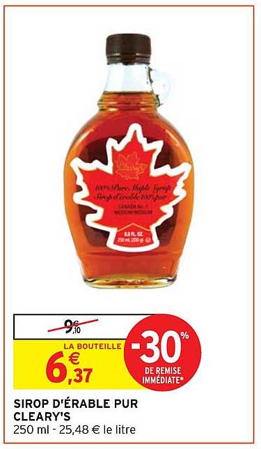 sirop d'érable pur cleary's