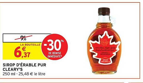 sirop d'érable pur cleary's
