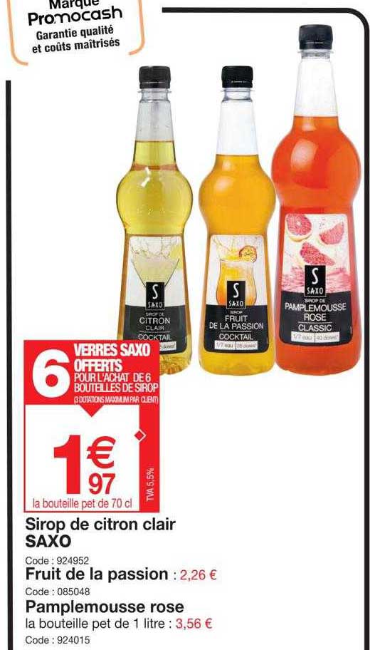 Sirop De Citron Clair Saxo