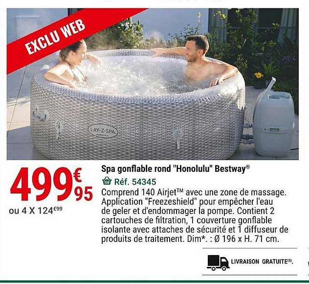 spa gonflable rond "honolulu" bestway