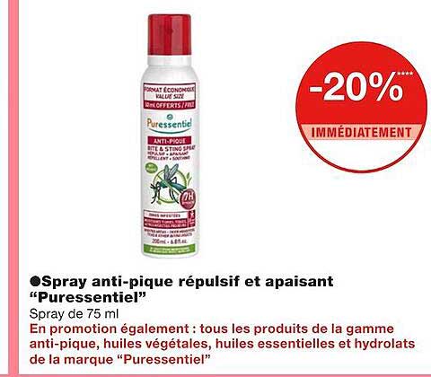 Spray Anti-pique Répulsif Et Apaisant "puressentiel"