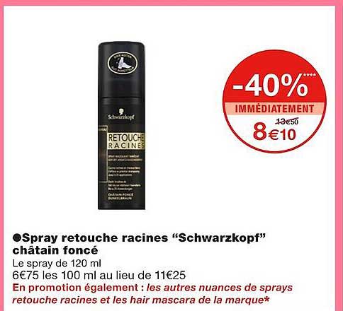 Spray Retouche Racines "schwarzkopf" Châtain Foncé