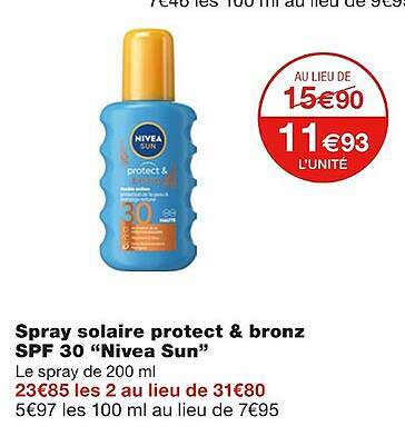 spray solaire protect & bronz spf 30 "nivea sun"