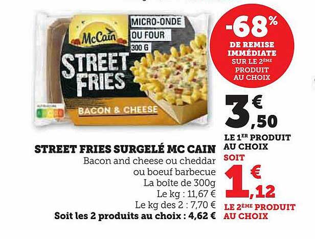 street fries surgelé mc cain