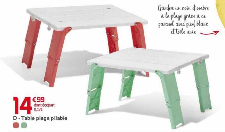 Table Plage Pliable