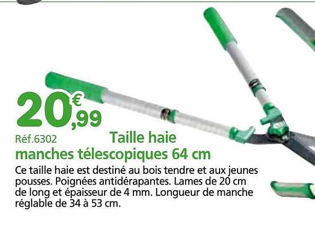 taille haie manches télescopique 64 cm