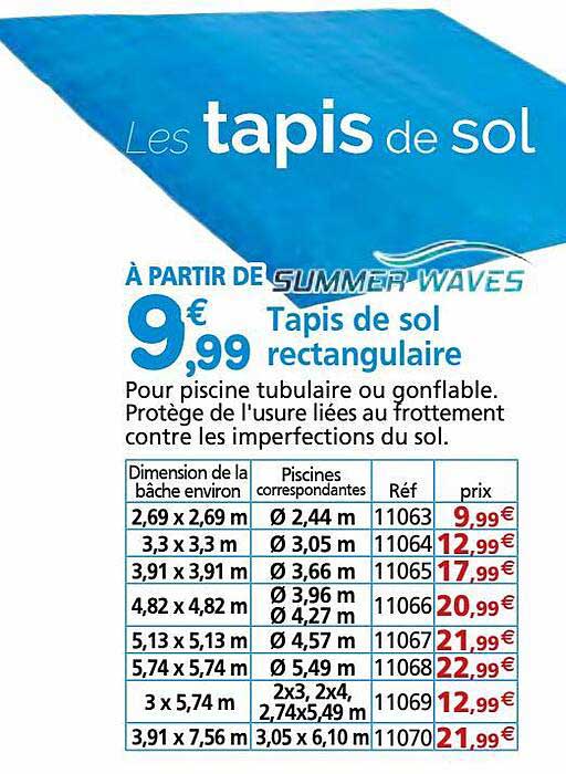 tapis de sol rectangulaire summer waves