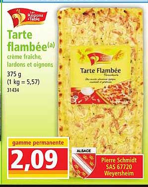 tarte flambée les régions à table