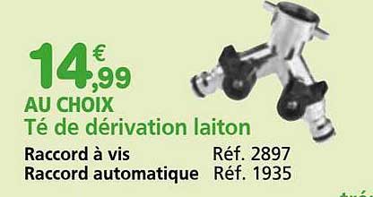 té de dérivation laiton