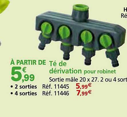 té de dérivation pour robinet