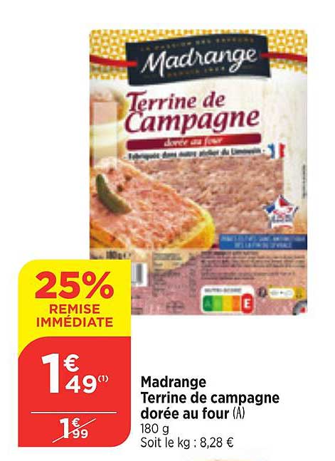 terrine de campagne dorée au four madrange