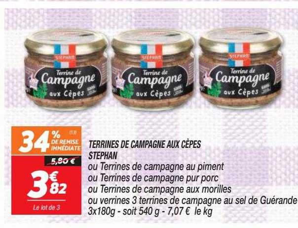 Terrines De Campagne Aux Cèpes Stephan Ou Terrines De Campagne Au Piment Ou Terrines De Campagne Pur Porc Ou Terrines De Campagne Aux Morilles Ou Verrines 3 Terrines De Campagne Au Sel De Guérande