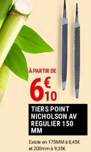 tiers point nicholson av régulier 150 mm