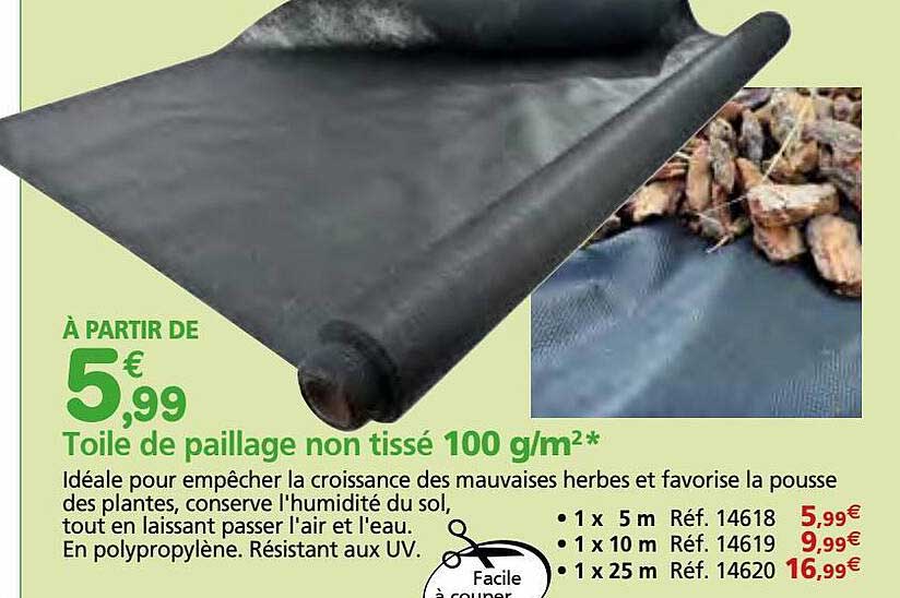 toile de paillage non tissé 100 g-m²
