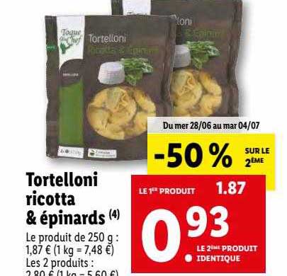 Tortelloni Ricotta & épinards