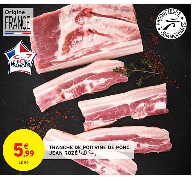 tranche de poitrine de porc jean rozé
