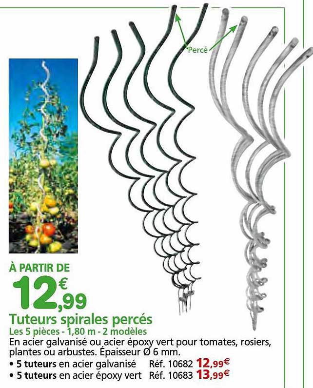 tuteurs spirales percés