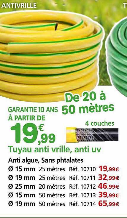 tuyau anti vrille, anti uv