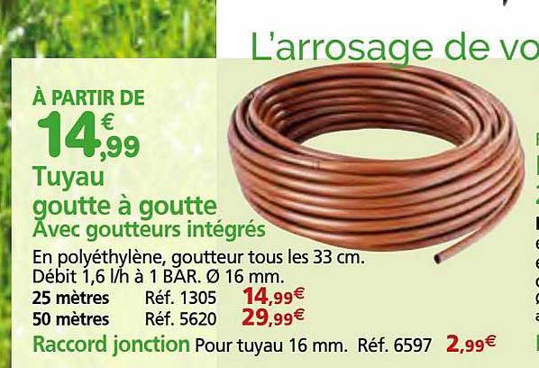 tuyau goutte à goutte avec goutteurs intégrés