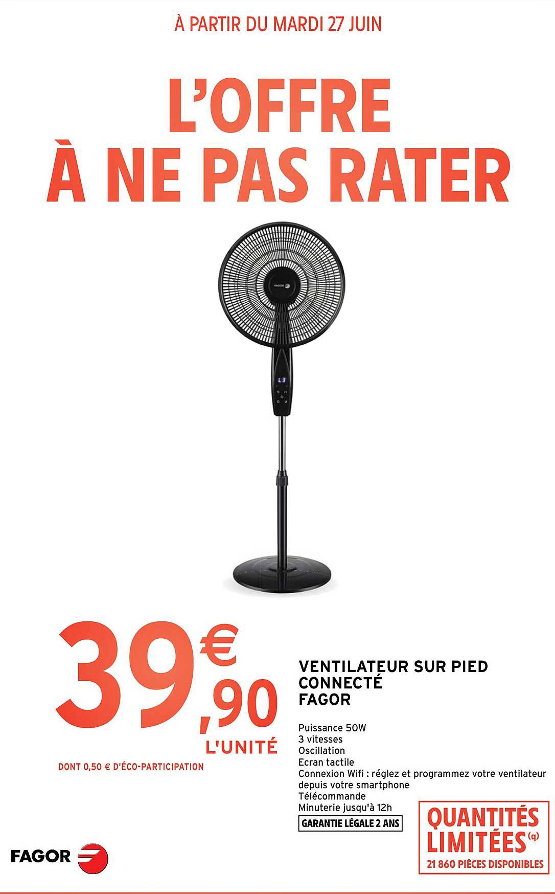 Ventilateur Sur Pied Connecté Fagor