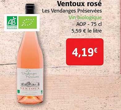 ventoux rosé les vendanges préservées