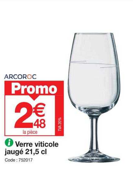 verre viticole jaugé 21,5 cl arcoroc