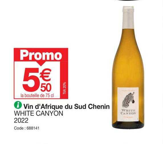 vin d'afrique du sud chenin white canyon 2022