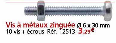 vis à métaux zinguée