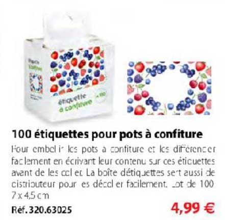 100 étiquettes pour pots à confiture