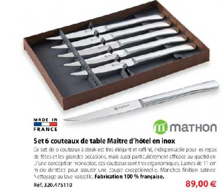 5 et 6 couteaux de table maître d'hôtel en inox