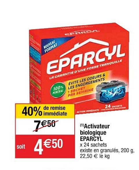activateur biologique eparcyl 40% de remise immédiate