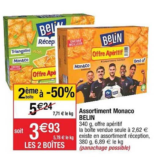 Assortiment Monaco Belin 2ème Boîte à -50%
