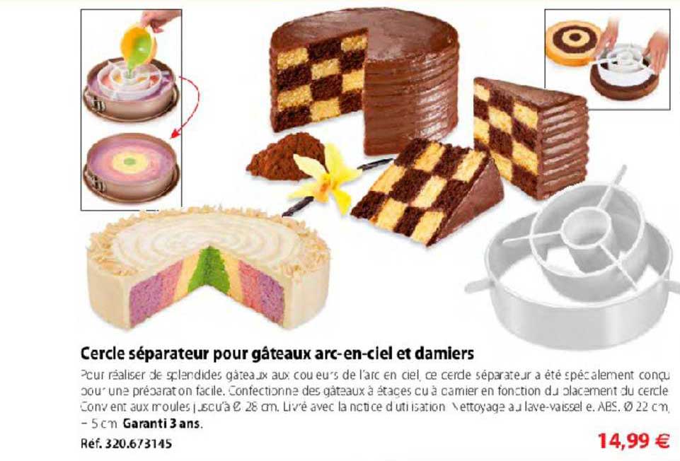 cercle séparateur pour gâteaux arc en ciel et damiers