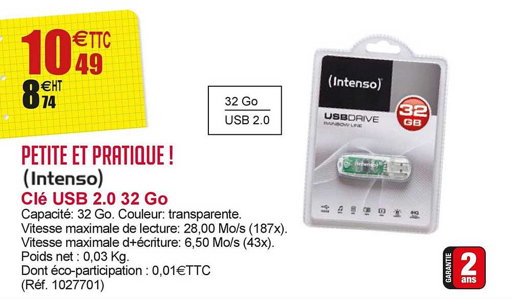 clef usb 2.0 32 go intenso