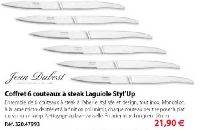 coffret 6 couteaux à steak laguiole styl'up jean dubost