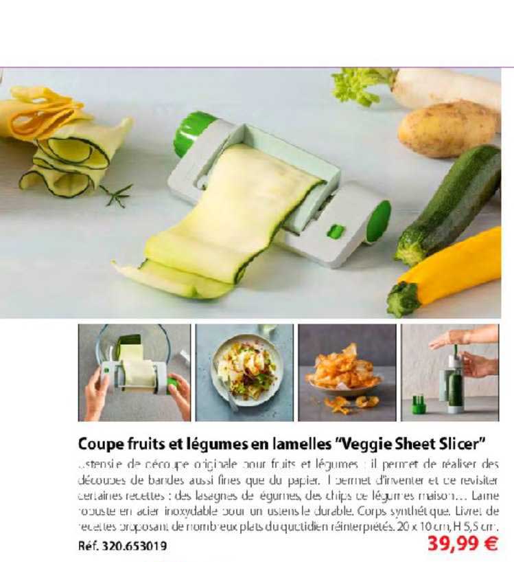 coupe fruits et légumes en lamelles veggie sheet slicer
