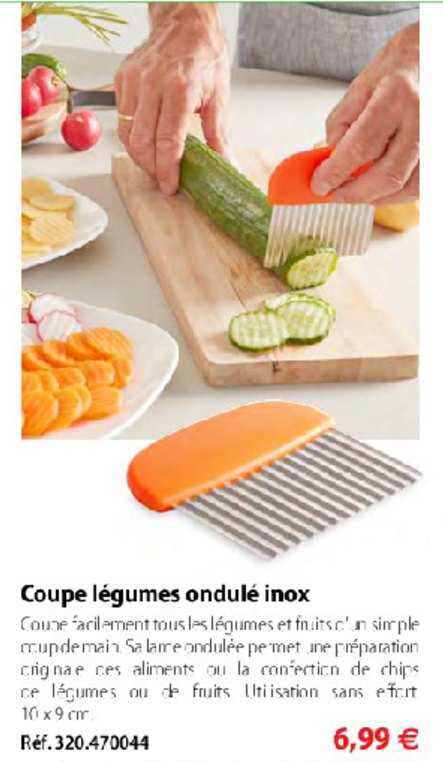 coupe légumes ondulé inox