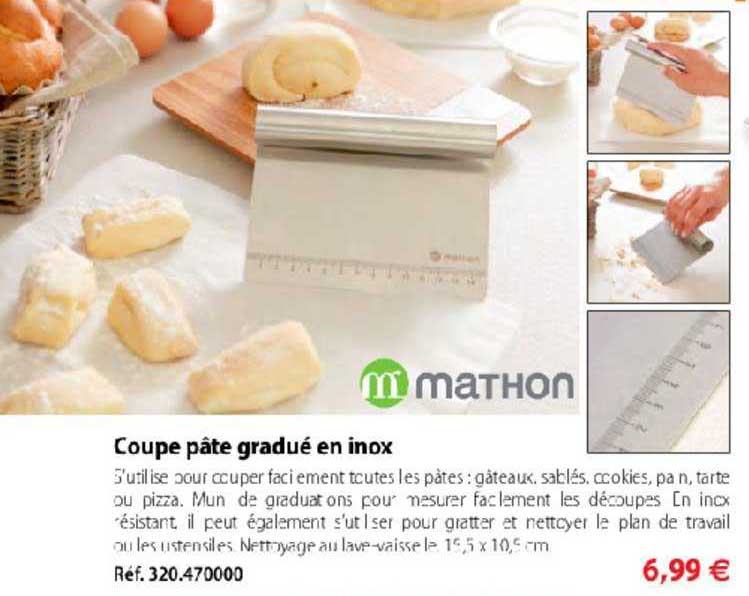 coupe pâte gradué en inox