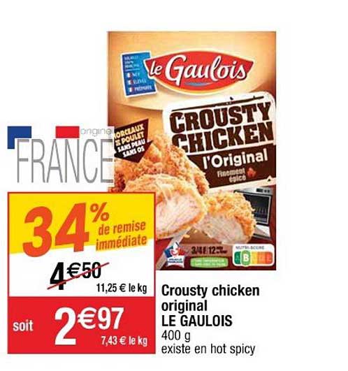 crousty chicken original le gaulois 34% de remise immédiate