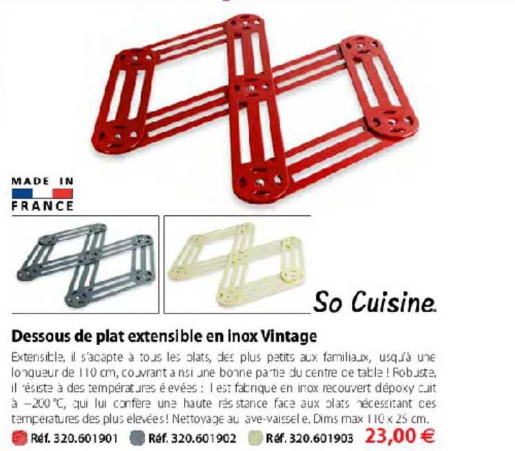 Dessous De Plat Extensible En Inox Vintage So Cuisine