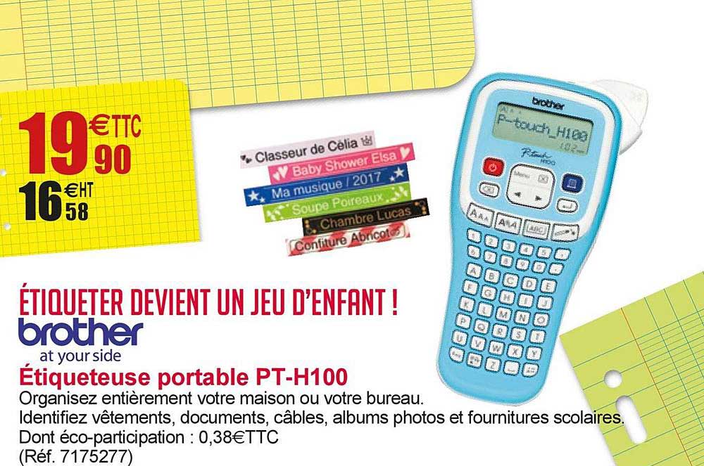 étiqueteuse portable pt h100 brother