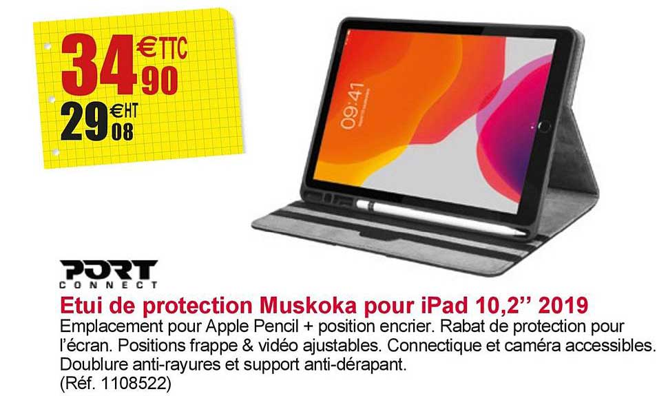 etui de protection muskoka pour ipad 10 2 pouces 2019 port connect