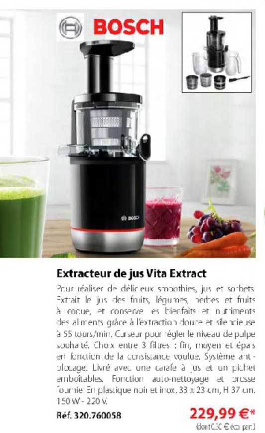 extracteur de jus vita extract bosch