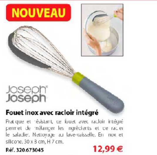 fouet inox avec racloir intégré joseph joseph